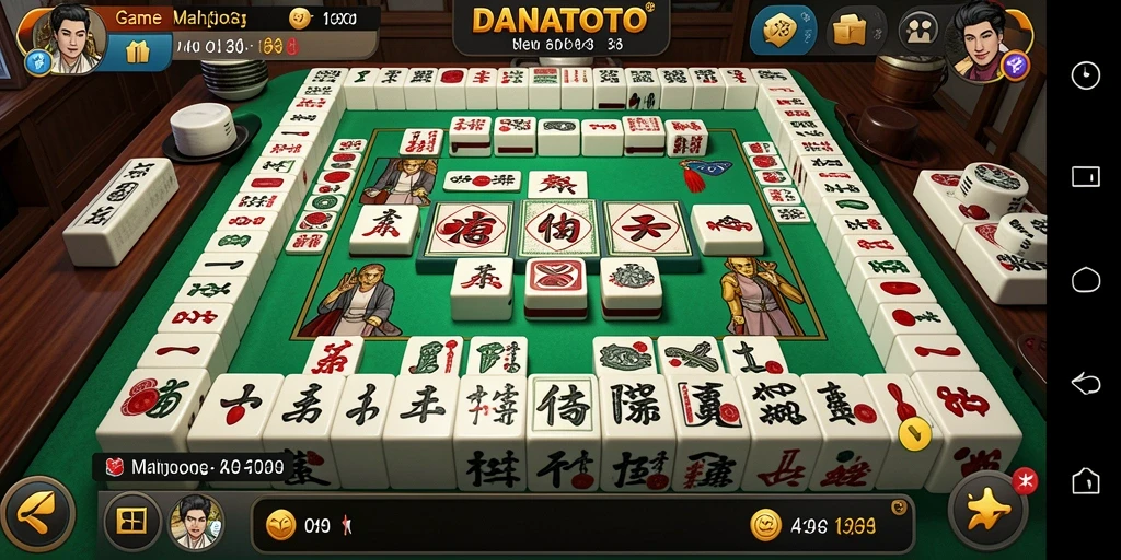 Tangkapan layar gameplay seru dari DANATOTO dengan mahjong yang menarik.