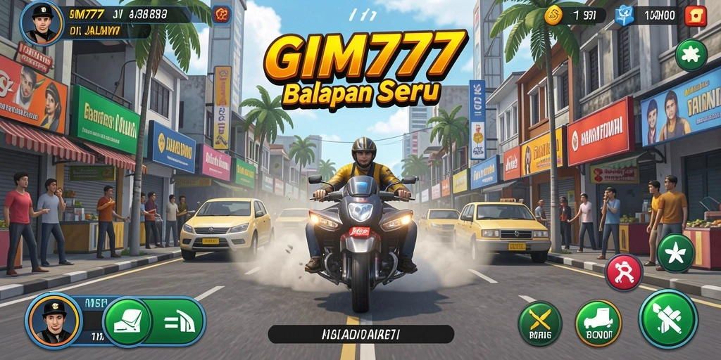 Tangkapan layar GIM777 menampilkan aksi balapan yang mendebarkan di jalanan yang berliku.