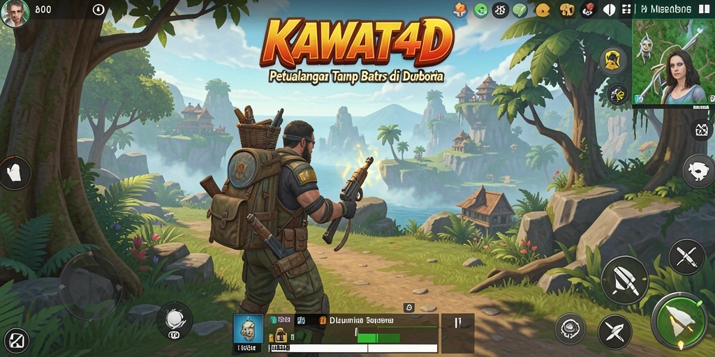Screenshot gameplay KAWAT4D yang menunjukkan kebebasan eksplorasi dunia terbuka.