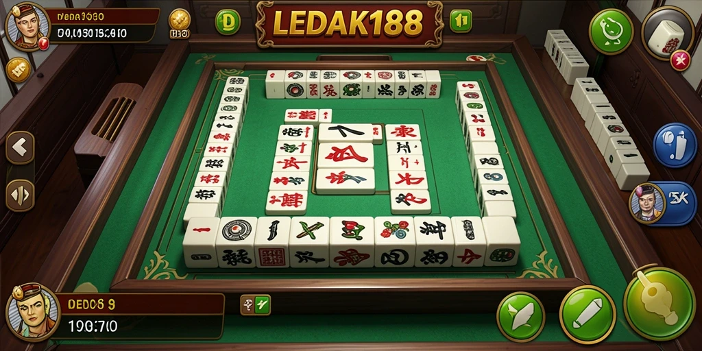 Tampilan gameplay Mahjong yang menegangkan dan menantang di LEDAK188.