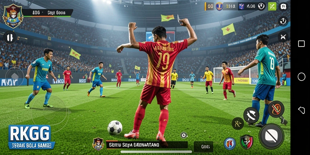 Tampilan menarik gameplay sepak bola RKGG yang memukau.