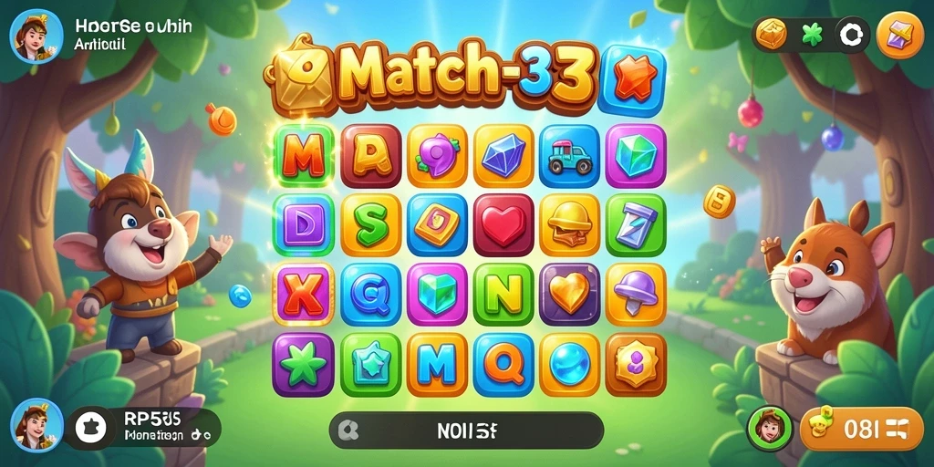 Tampilan gameplay RP55 yang seru dalam kategori Match-3.