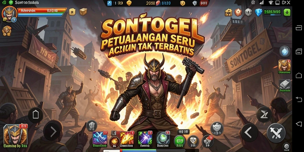 Tampilan gameplay menegangkan dan penuh aksi dalam SONTOGEL.