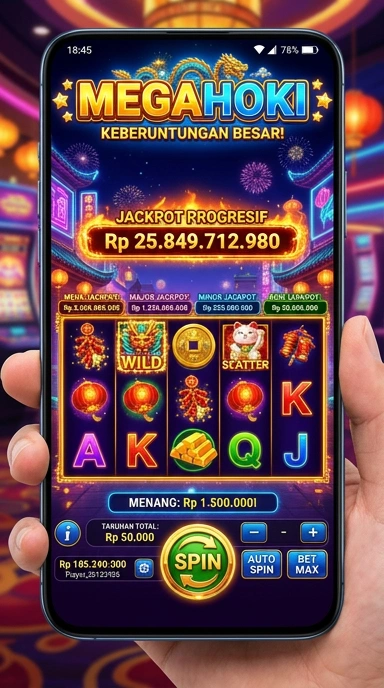 Tampilan utama aplikasi megahoki untuk akses mudah.
